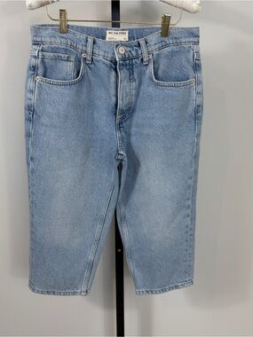 We The Free People Blue Denim Bermuda Cropped Denim Jean Shorts 27